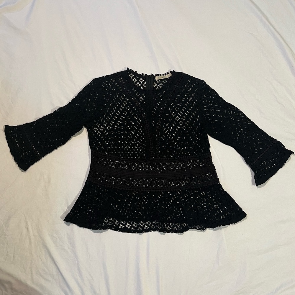 Black lace/cutout blouse